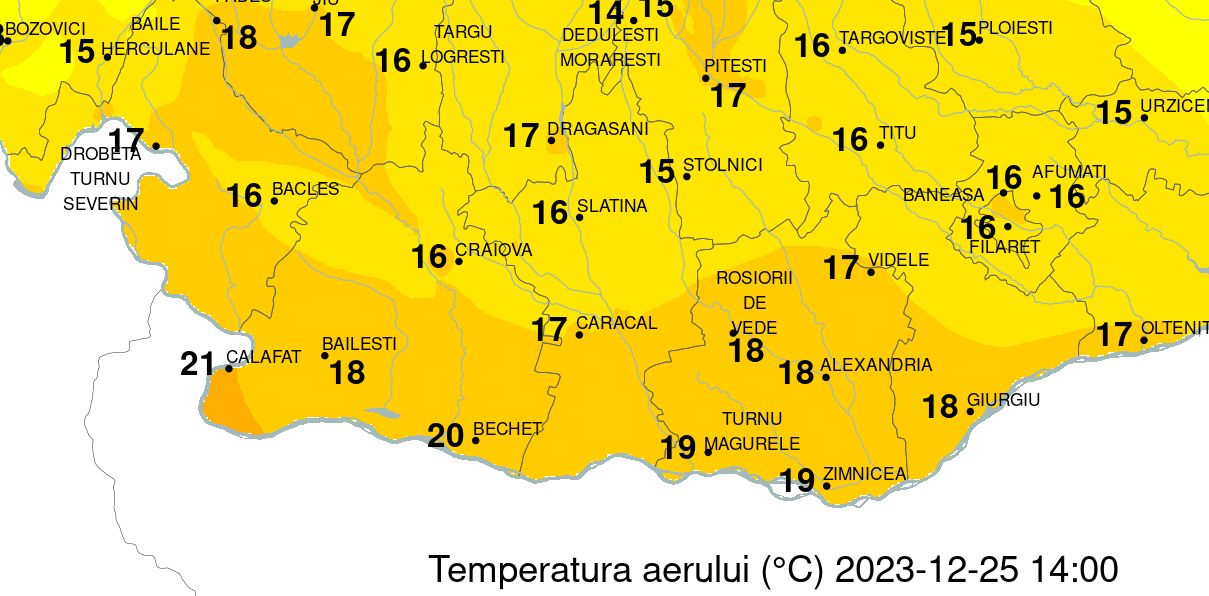 Crăciunul din 2023 uimitor de cald - Temperaturile au ajuns la 21 C în România